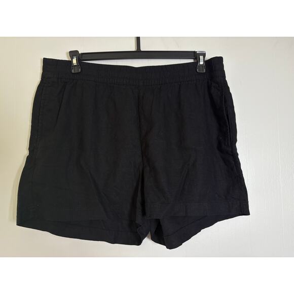 Old Navy Pants - Old Navy XL Comfort Waist Black Linen Blend Shorts